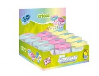 Temperówka potrójna z pojemnikiem pastel (12szt)