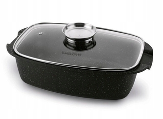 pekáč 39x22x10,5cm KönigHOFFER, víko sklo, IND., keram.povrch