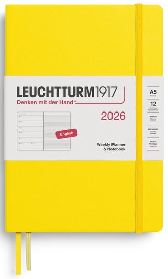 Weekly Planner & Notebook 2026 Medium (A5) Lemon