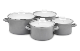 Sada hrnců smalt 8d  MEYERHOFF šedá