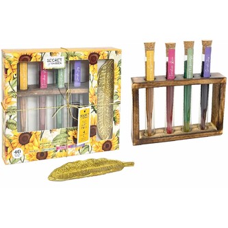 ARÔME Dárková sada vonných tyčinek ve skleněných tubách Secret garden