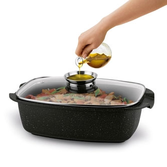 pekáč 32x21x10,8cm KönigHOFFER, FEGATO, víko sklo, IND., nepř.p.