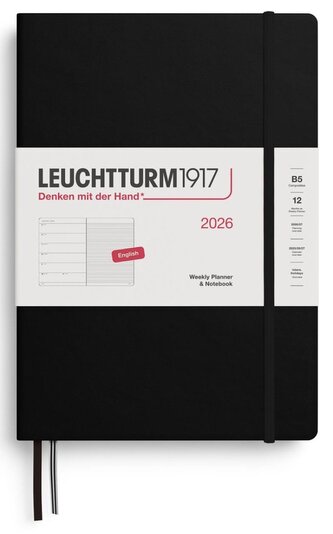 Weekly Planner & Notebook 2026 Composition (B5) Black