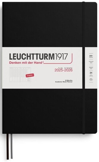 Academic Week Planner 2026 Master (A4+) 18 Months Black