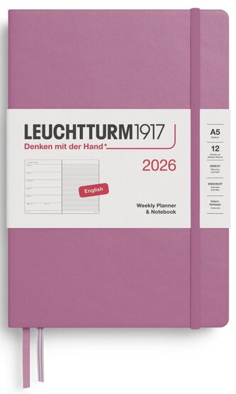 Weekly Planner & Notebook 2026 Medium (A5) Dusty Rose