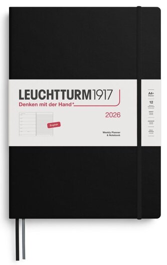 Weekly Planner & Notebook 2026 Master (A4+) Black