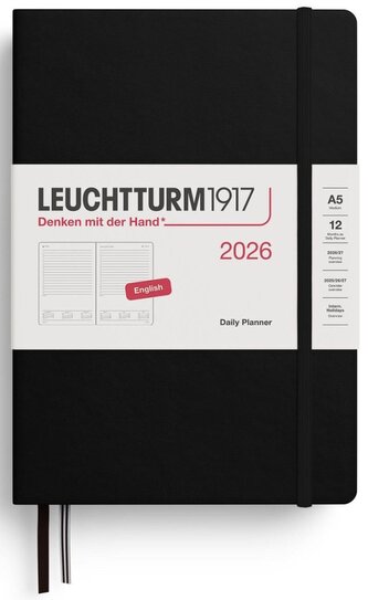 Daily Planner 2026 Medium (A5) Black