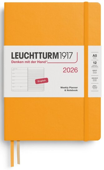 Weekly Planner & Notebook 2026 Medium (A5) Rising Sun