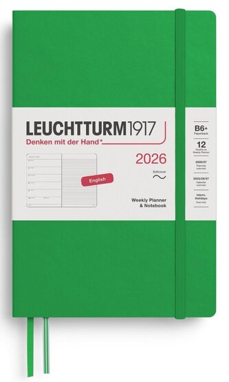Weekly Planner & Notebook 2026 Paperback (B6+) Spring Leaf