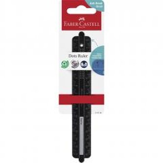 Linijka Dots czarna 15cm