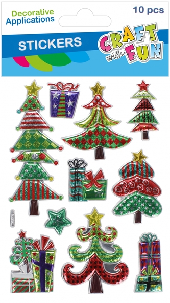 Naklejki metalik 10szt. Boże Narodzenie CRAFT WITH FUN 545830