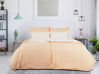 B.E.S. - Petrovice, s.r.o. Povlečení BAVLNA Double face ZIP - Meruňková/Popelavá Rozměr: 140 x 220 + 70 x 90