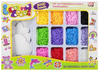 Koraliki do zgrzewania 8000 elementów 12 kolorów MEGA CREATIVE 544386