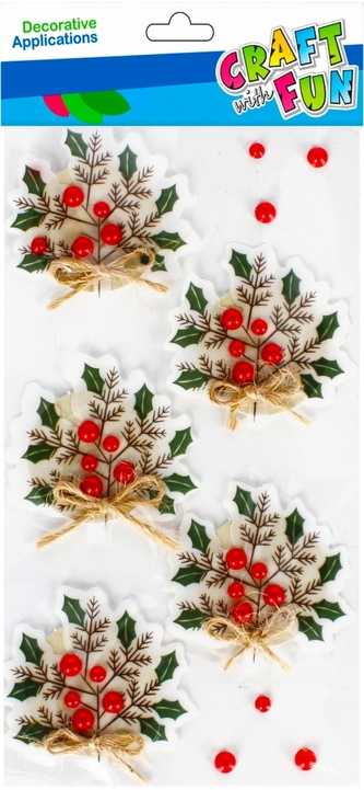 Naklejki Boże Narodzenie 3D Gałązki CRAFT WITH FUN 501771