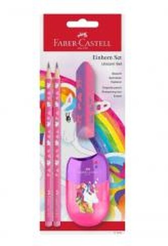 Zestaw Jednorożec 2 ołówki Jumbo+temper+gumka