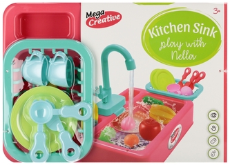 Zestaw kuchenny Nella zlew różowy plus akcesoria MEGA CREATIVE 549845