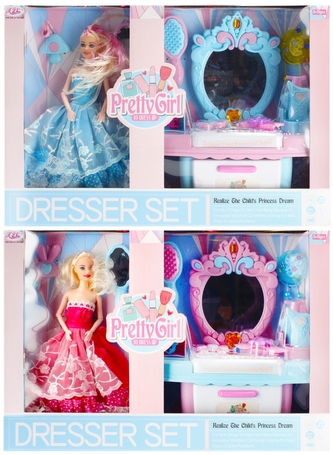 Toaletka z akcesoriami i lalką MEGA CREATIVE 483069