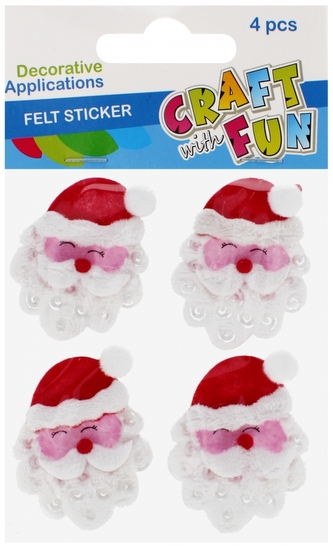Ozdoba dekoracyjna filcowa samoprzylepna Mikołaj Boże Narodzenie CRAFT WITH FUN 501375