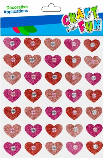 Naklejki Serce brokat Walentynki CRAFT WITH FUN 501869