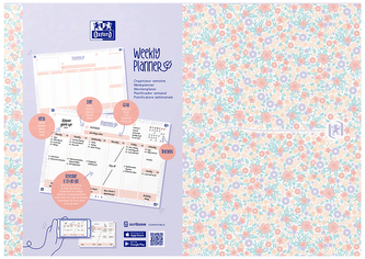 Planer tygodniowy A4 60k. Floral, Oxford