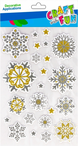 Naklejki Gwiazdki brokatowe Boże Narodzenie CRAFT WITH FUN 501423