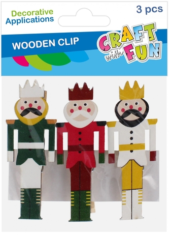 Ozdoba dekoracyjna klamerki Dziadek 7cm op.3szt. Boże Narodzenie CRAFT WITH FUN 545854