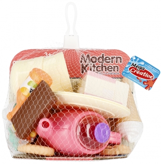 Zestaw kuchenny różowy w siatce MEGA CREATIVE 511357