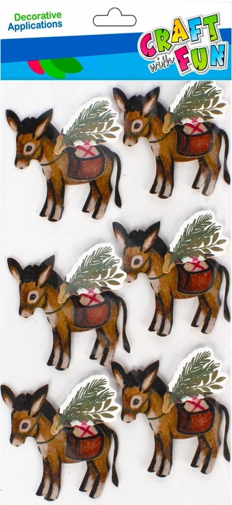 Naklejki 3D Osiołek Boże Narodzenie CRAFT WITH FUN 501770