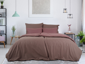 B.E.S. - Petrovice, s.r.o. Povlečení BAVLNA Double face ZIP - Hnědá/Bordó Rozměr: 200 x 220 + 2x 70 x 90