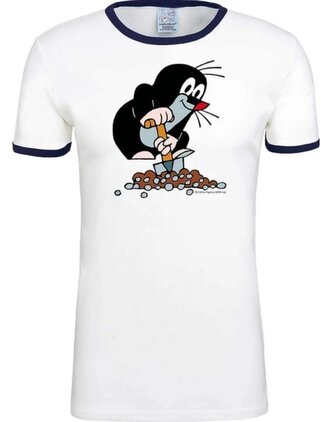 Pánské tričko s krátkým rukávem Krteček: Kopec (XS) bílá bavlna