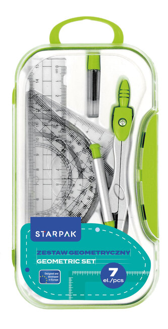 Zestaw szkolny geometryczny 7el. zielony STARPAK 560249
