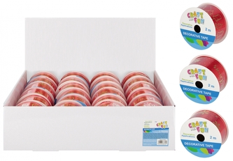 Taśma dekoracyjna ozdobna czerwona Boże Narodzenie CRAFT WITH FUN 521605