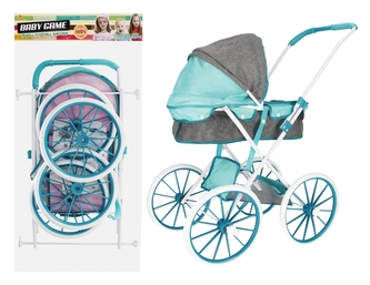 Wózek dla lalek głęboki metalowy szary MEGA CREATIVE 536571