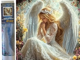 Diamantování zasněný anděl 30 x 40 cm