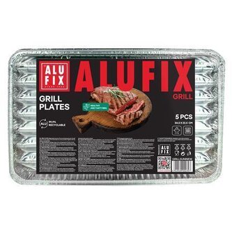 Grilovací tác, 34,5 x 22,5 cm, obdélníkový, 5 ks, ALUFIX GRILL5UNINEW