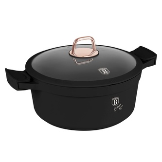 BERLINGERHAUS Kastrol s titanovým povrchem a poklicí 28 cm Black Rose Collection BH-7784