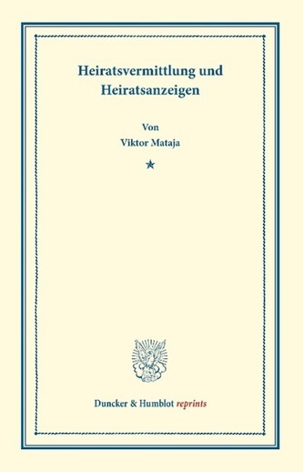 Heiratsvermittlung und Heiratsanzeigen