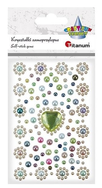 Kryształki samoprzylepne serca perełki różowe