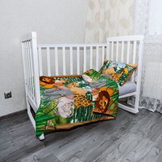 Dětské povlečení do postýlky Zoo: 120x90 / 40x60