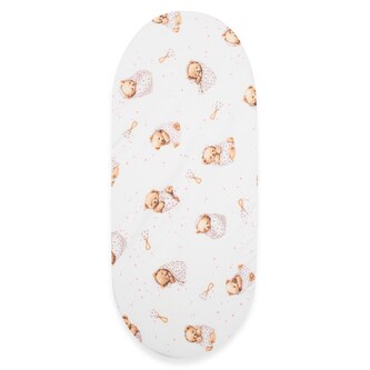 Bavlněné prostěradlo do kočárku New Baby Sweet teddy bear 35x75cm pink