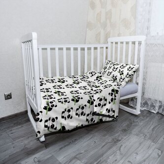 Dětské povlečení do postýlky Pandy s větvičkou: 130x90 / 40x60