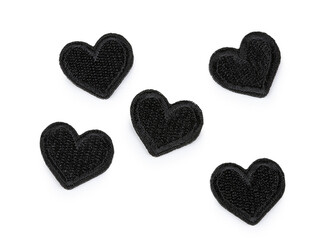 Nažehlovačka srdce - 10 ks - 3 černá