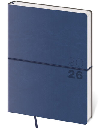 Týdenní diář B6 Flexio tmavě modrý s gumičkou