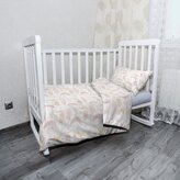 Dětské povlečení do postýlky Měsíčky a obláčky : 130x90 / 40x60