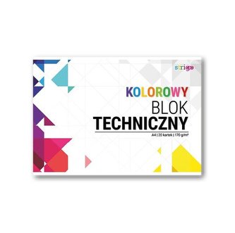 Blok techniczny kolorowy A4/20K (10szt) STRIGO