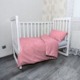 Dětské povlečení do postýlky Bílé čárky na růžové: 130x90 / 40x60