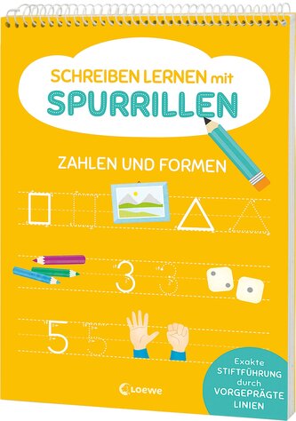 Schreiben lernen mit Spurrillen - Zahlen und Formen