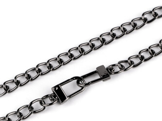 Řetízek na kabelky s karabinou délka 125 cm - 1 ks - 2 nikl černý