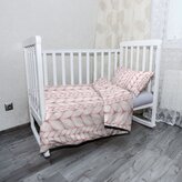 Dětské povlečení do postýlky Starorůžové pletení: 100x135 / 40x60