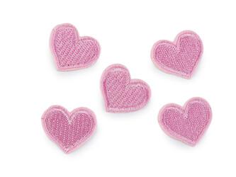 Nažehlovačka srdce - 10 ks - 1 růžová sv.